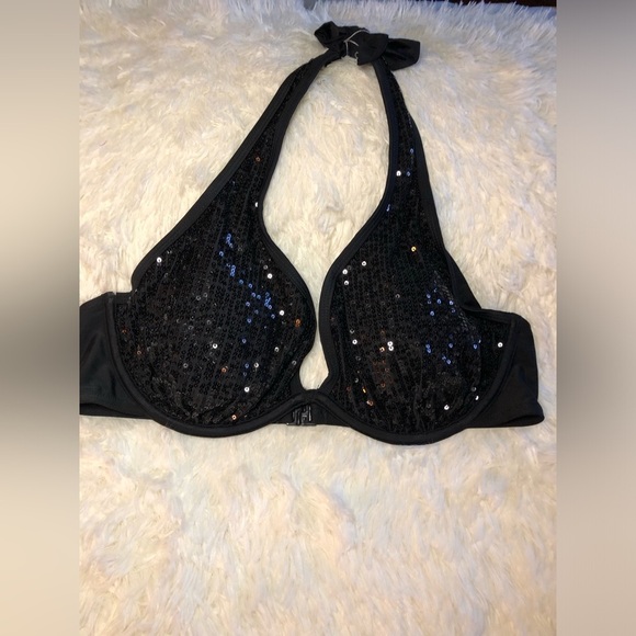 Venus Lascana Black Sparkly Sequin Bikini with Underwire Support size 38 B - Picture 5 of 10
